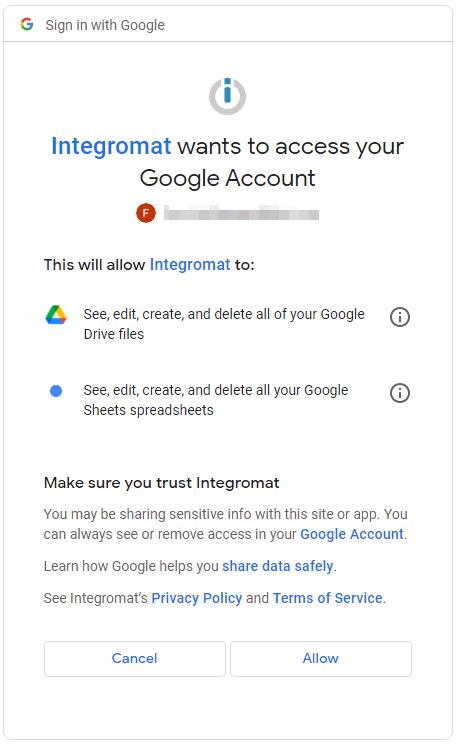 gmail to sheets integromat 13