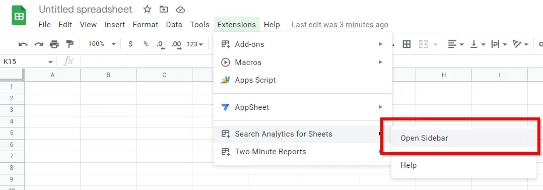 search console google sheets 2 1
