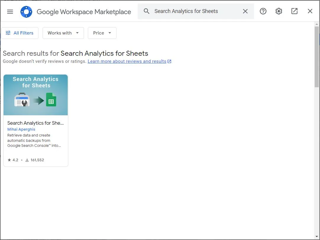 search console google sheets 5